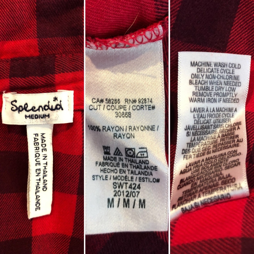 Splendid Red Buffalo Plaid Button Down - Picture 5 of 5